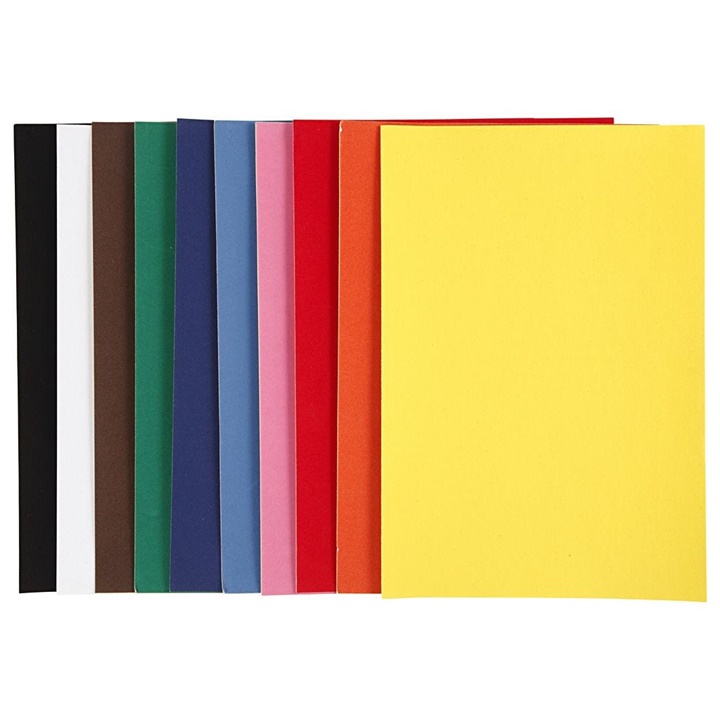 Papier welurowy A4 - różne kolory / zestaw 10 ark.