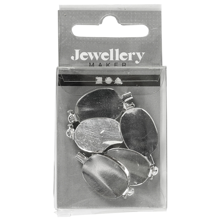 Baza do broszki kolor srebrny 20 x 15 mm / 5 szt
