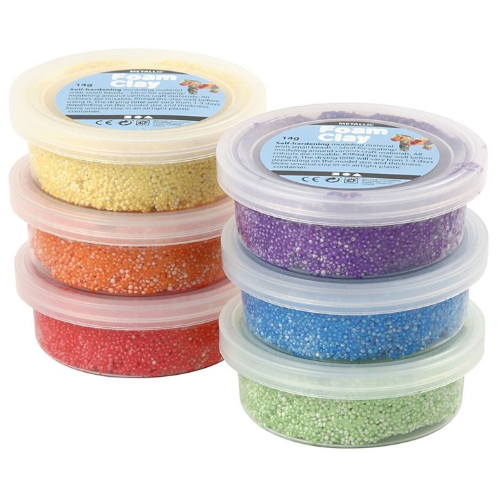 Masa modelująca Foam Clay metallic light 6 x 14 g