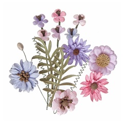Kwiaty papierowe - Pink & Lavender / 12 szt