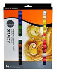 Farby akrylowe w zestawie Simply Daler-Rowney / 24 szt x 12 ml