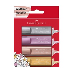 Zakreślacze metaliczne 4 kolory Faber-Castell 
