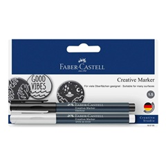 Faber Castell marker kreatywny biały/czarny