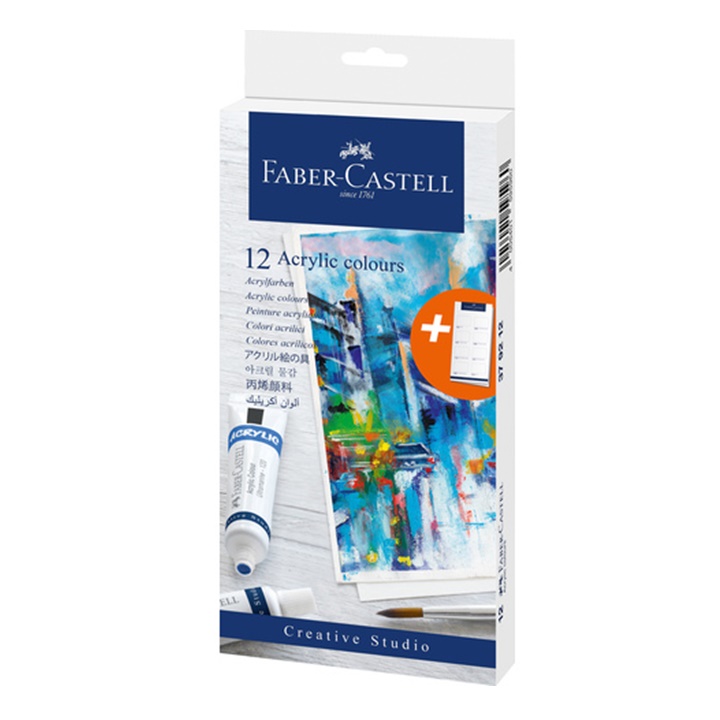Zestaw farb akrylowych w tubce Faber-Castell - 12 szt