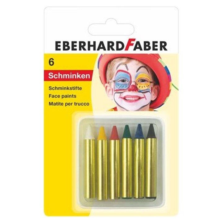 Farby do malowania twarzy w kredkach  Eberhard Faber 6 szt.