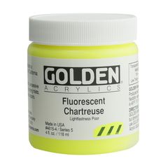 Fluorescencyjna farba akrylowa GOLDEN Heavy Body | 4615 chartreuse yellow