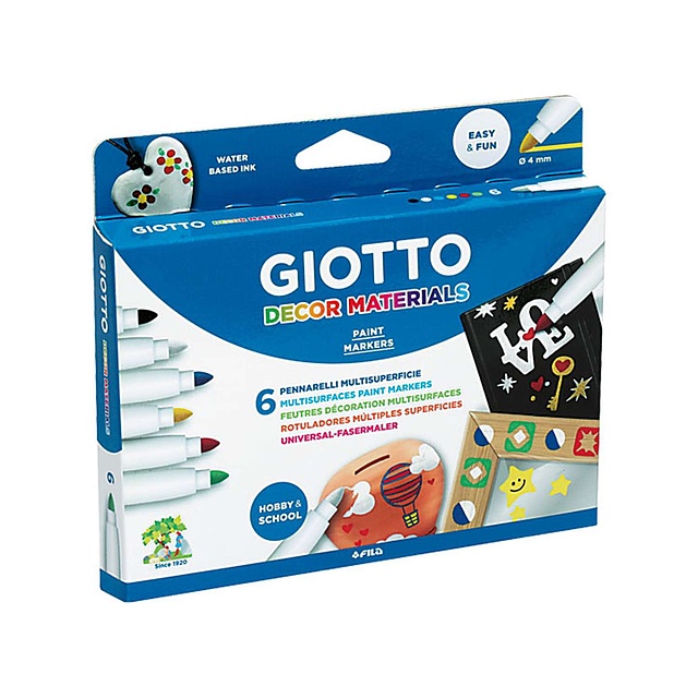 Dekoracyjne flamastry GITTO Decor materials / zestaw 6 szt
