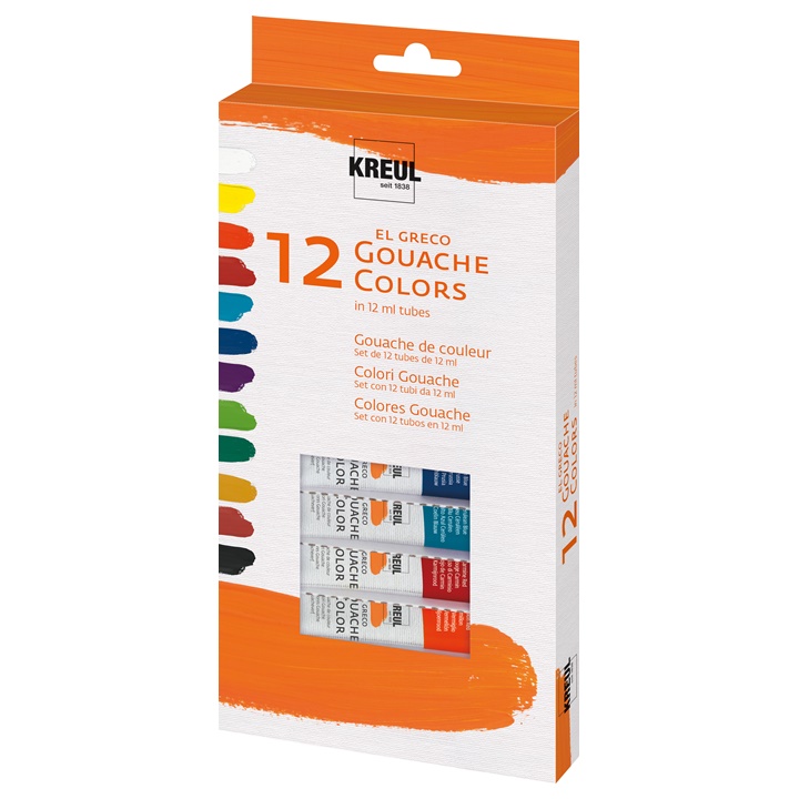 Zestaw gwaszy w tubach KREUL el Greco 12 x12 ml
