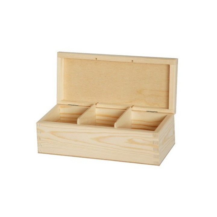 Herbaciarka drewniana, pudełko na drobiazgi 21.3 x 9.7 x 7.5 cm