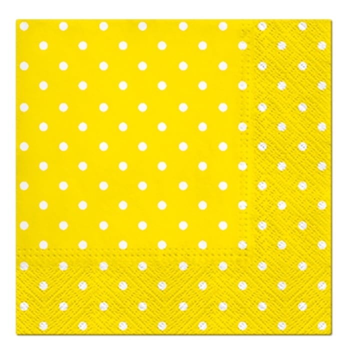 Serwetki do Decoupage -Yellow  Dots - 1 szt