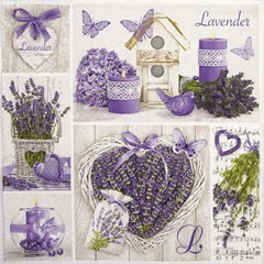 Serwetki do Decoupage -  Lavender Collage  / 1 szt