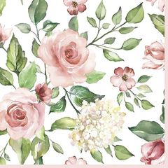 Serwetki do Decoupage Watercolour Roses with Hydrangea/ 1 szt