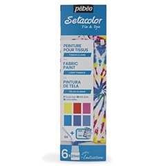 Farby do jasnych tkanin  Pebeo Setacolor 6 x 20 ml