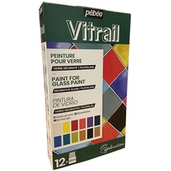 Zestaw farb na szkło Pebeo Vitrail 12 x 20 ml