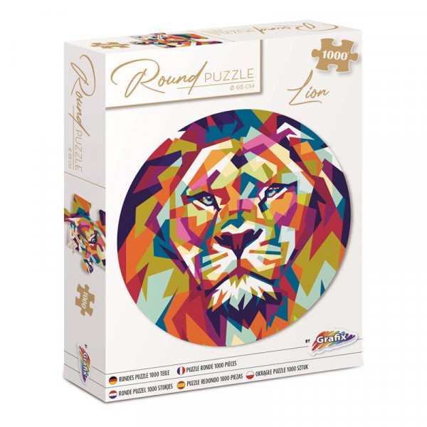 Okrągłe puzzle Lion 68 cm / 1000 szt.