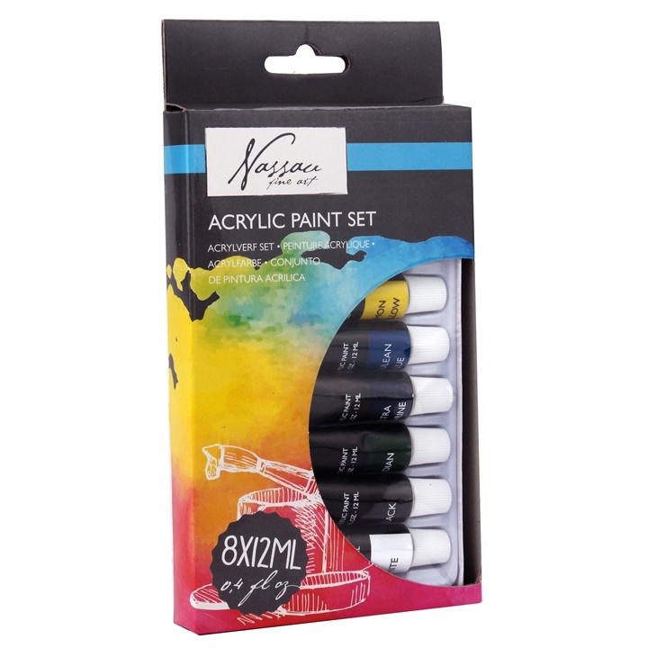 Zestaw farb akrylowych Nassau Fine Art 8 x 12 ml