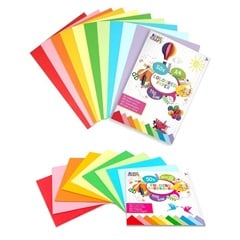Zestaw papierów kolorowych  50 szt | różne rozmiary