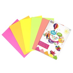 Kolorowe arkusze fluorescencyjnego papieru A4 / zestaw 40 szt