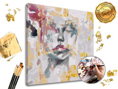 Malowanie po numerach PREMIUM GOLD - Kobieta abstrakt