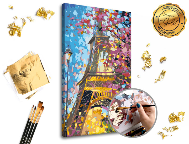 Malowanie po numerach PREMIUM GOLD - Eiffel Tower
