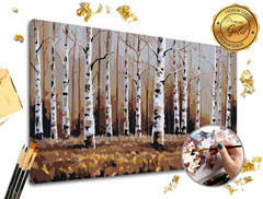 Malowanie po numerach PREMIUM GOLD - Brzozowy las