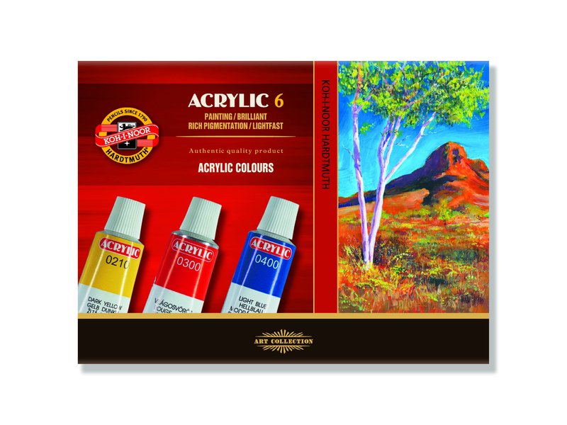 Zestaw farb akrylowych KOH-I-NOOR / 6szt x 16ml