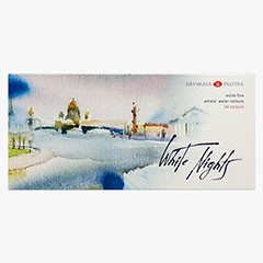 Zestaw farb akwarelowych artystycznych White Nights od Nevskaya Palitra / 24 szt x 2,5 ml