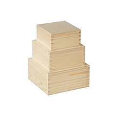 Zestaw drewnianych pudełek do dekorowania / 3 szt
