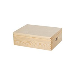 Drewniana skrzynka z pokrywą - półfabrykat / 30 cm x 40 cm x 13,5 cm 