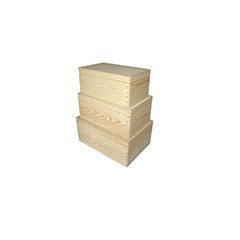 Drewniane szkatułki z wiekiem półfabrykaty / zestaw 3 szt