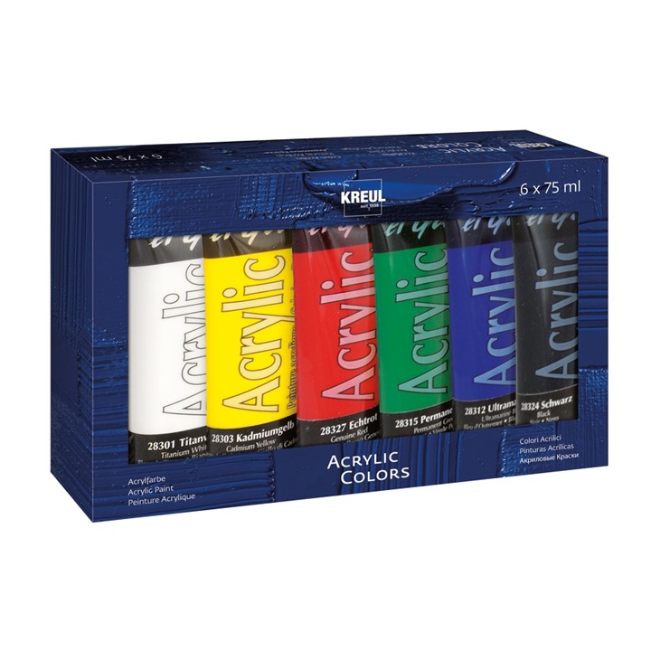 Farby akrylowe El Greco / zestaw 6 szt x 75 ml