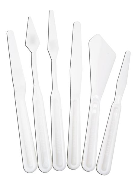 Zestaw plastikowych szpachelek i nożyków - 6 elementów w zestwie