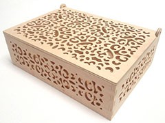 Drewniana ażurowa skrzynka, kasetka, szkatułka - półfabrykat drewniany / 23,2cm x 17,2cm x 8,2cm