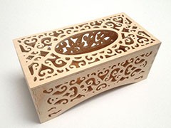 Ażurowe pudełko na serwetki, ażurowy pojemnik drewniany do dekoracji 