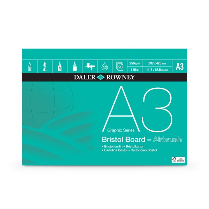 Blok papieru do aerografu Daler-Rowney Bristol