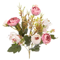 Bukiet sztucznych kamelii różowych 29 cm