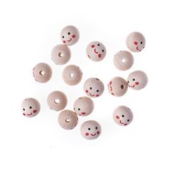 Drewniane koraliki z twarzami 20 mm / 16 szt.