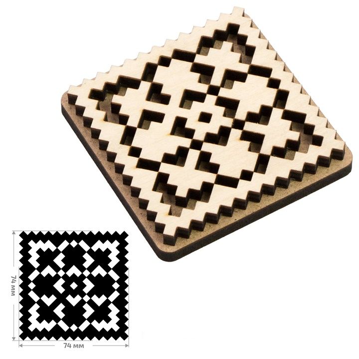 Drewniany stempel ROSA TALENT nr 1 Geometria 7,5x7,5 cm