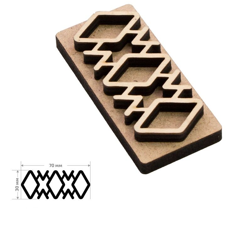 Drewniany stempel ROSA TALENT nr 10 Geometria 7x3 cm