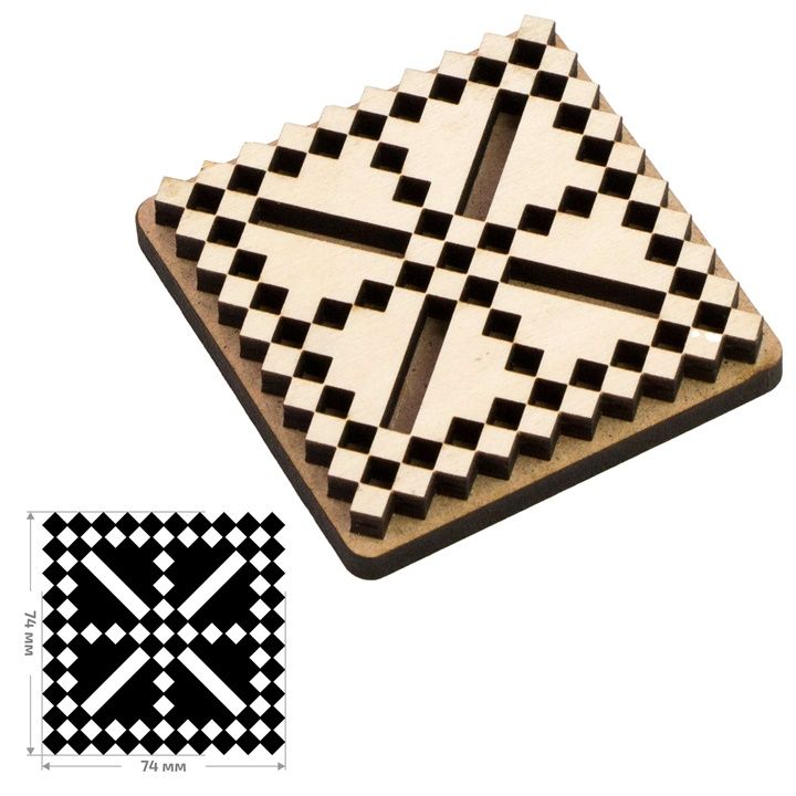 Drewniany stempel ROSA TALENT nr 2 Geometria 7,5x7,5 cm