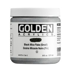 Farba akrylowa GOLDEN Heavy Body Mica Flake | 4075 black granular