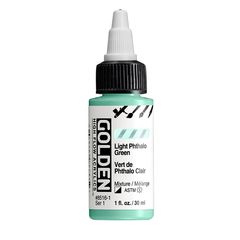 GOLDEN Farba akrylowa o wysokim przepływie 30 ml | 8516 Light Phthalocyanine Green