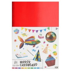 Karton lustrzany A4 250 GSM - 10 arkuszy, 10 kolorów