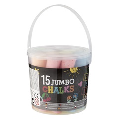 Kolorowe kredy JUMBO w wiaderku 15 szt.