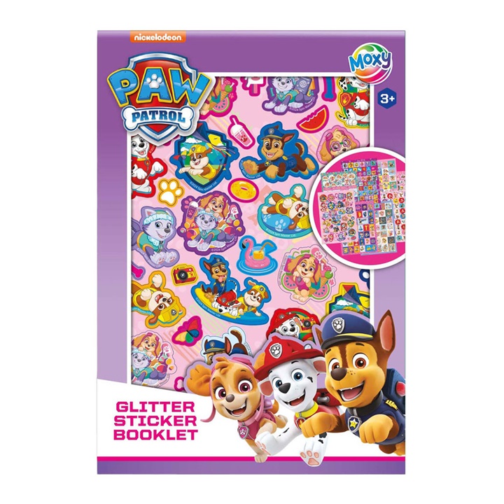 Książeczka z brokatowymi naklejkami Paw Patrol A5
