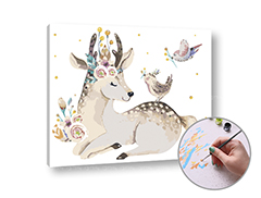 Malowanie liczbami SRNČEK BAMBI | niski poziom trudności