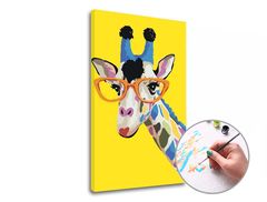 Malowanie według numerów GIRAFA Z OKULARAMI | niski poziom trudności