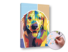 Malowanie według numerów GOLDEN RETRIEVER | niski poziom trudności