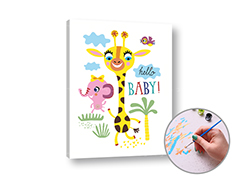 Malowanie według numerów HELLO BABY | niski poziom trudności