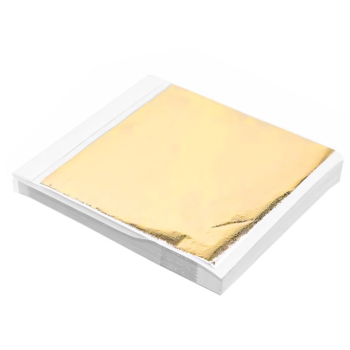 Metaliczny złoty liść do złocenia 14 x 13 cm 100 arkuszy
